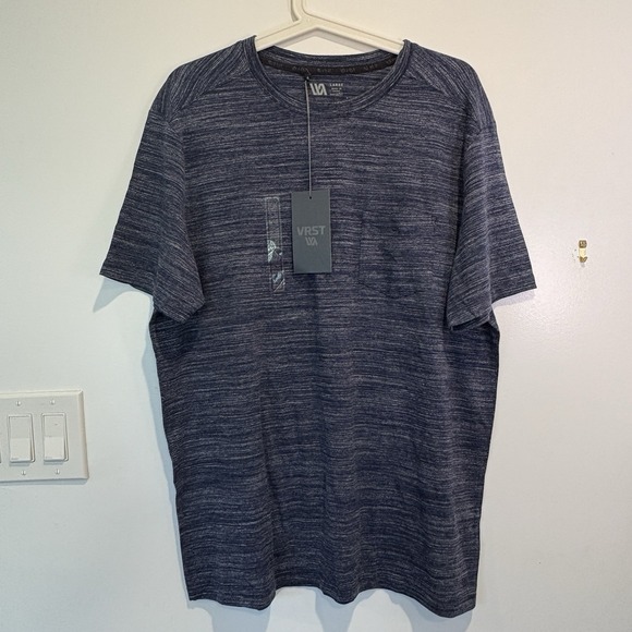 VRST Men's Essential Pocket Tee, Large, Darker Ardosia Slt Marble Blue - Picture 1 of 4